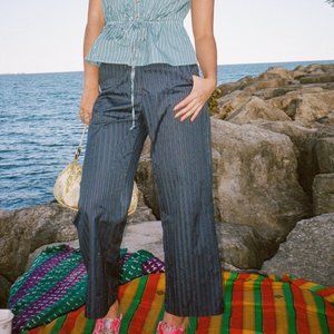 NWOT Ciao Lucia Pietro Pant in Navy Pinstripe